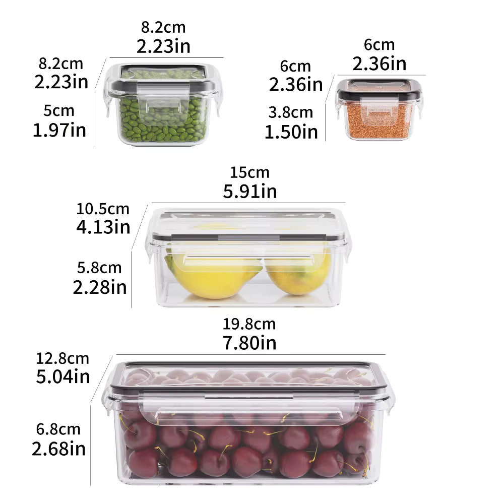 8-Piece Airtight BPA-Free Food Containers with Lockable Lids