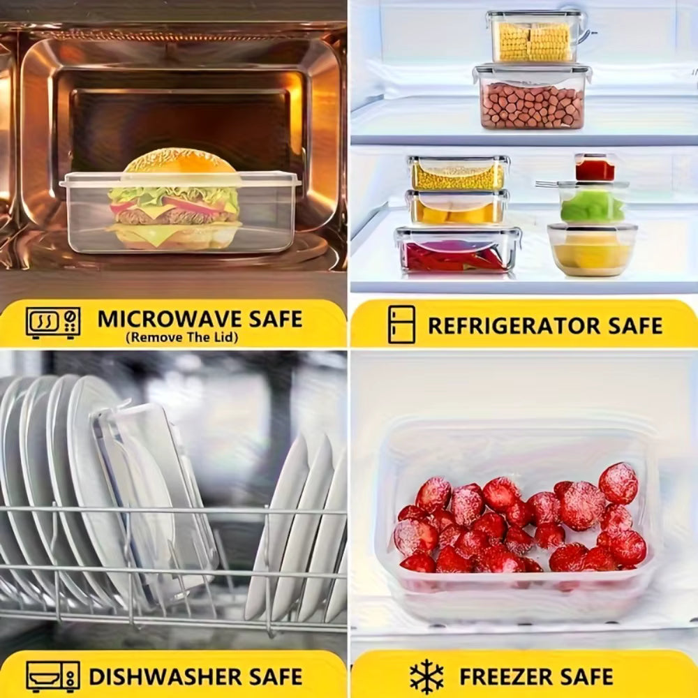 8-Piece Airtight BPA-Free Food Containers with Lockable Lids